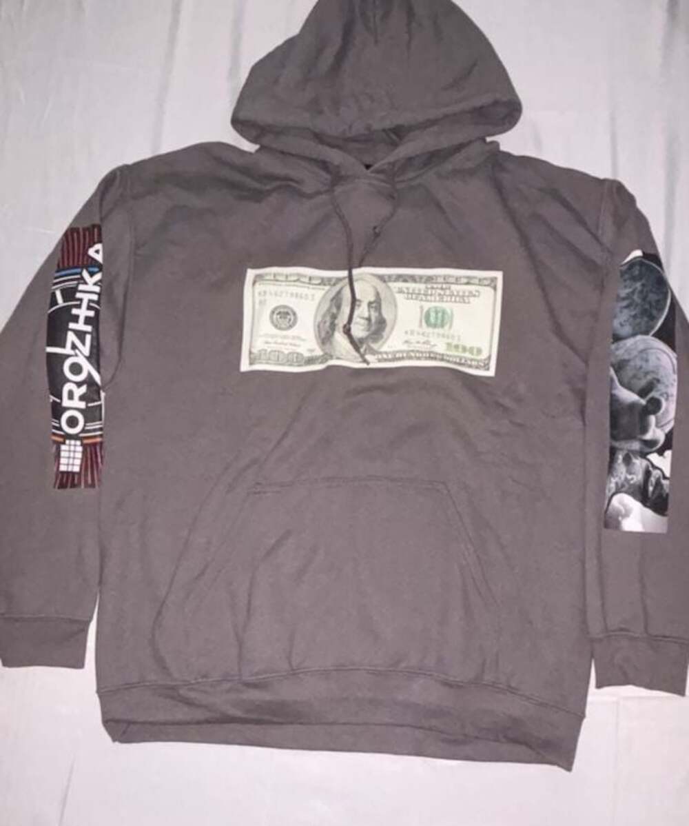 Orozhka 'It's Orozhka Time' Graphic Hoodie with Dollar Bill Print